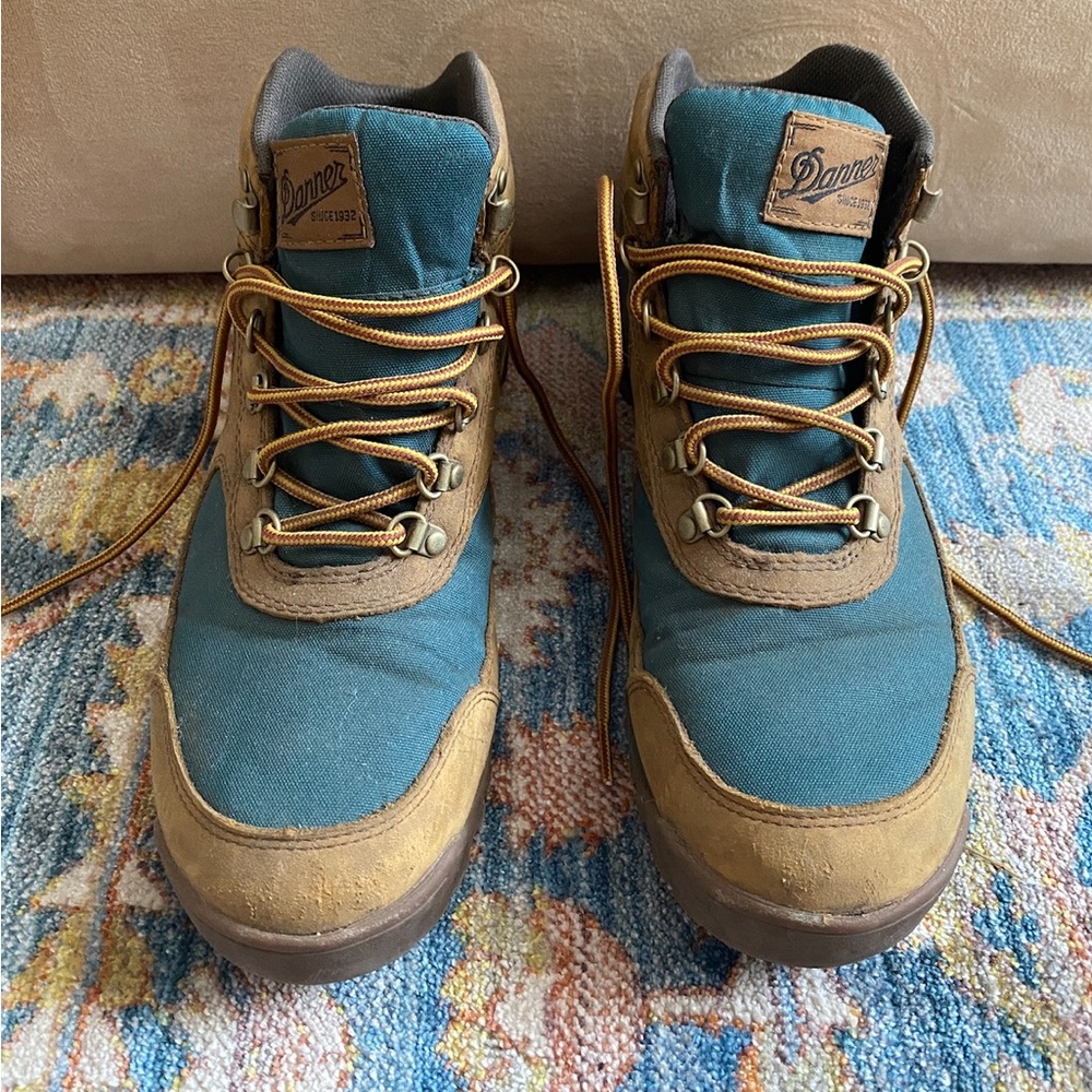 Danner Women's Blue and Tan Hiking Boots